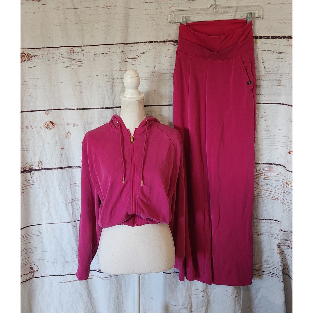 Athleta x Alicia Keys Keys Crop Hoodie & Wide Leg Pant Set Size XXS